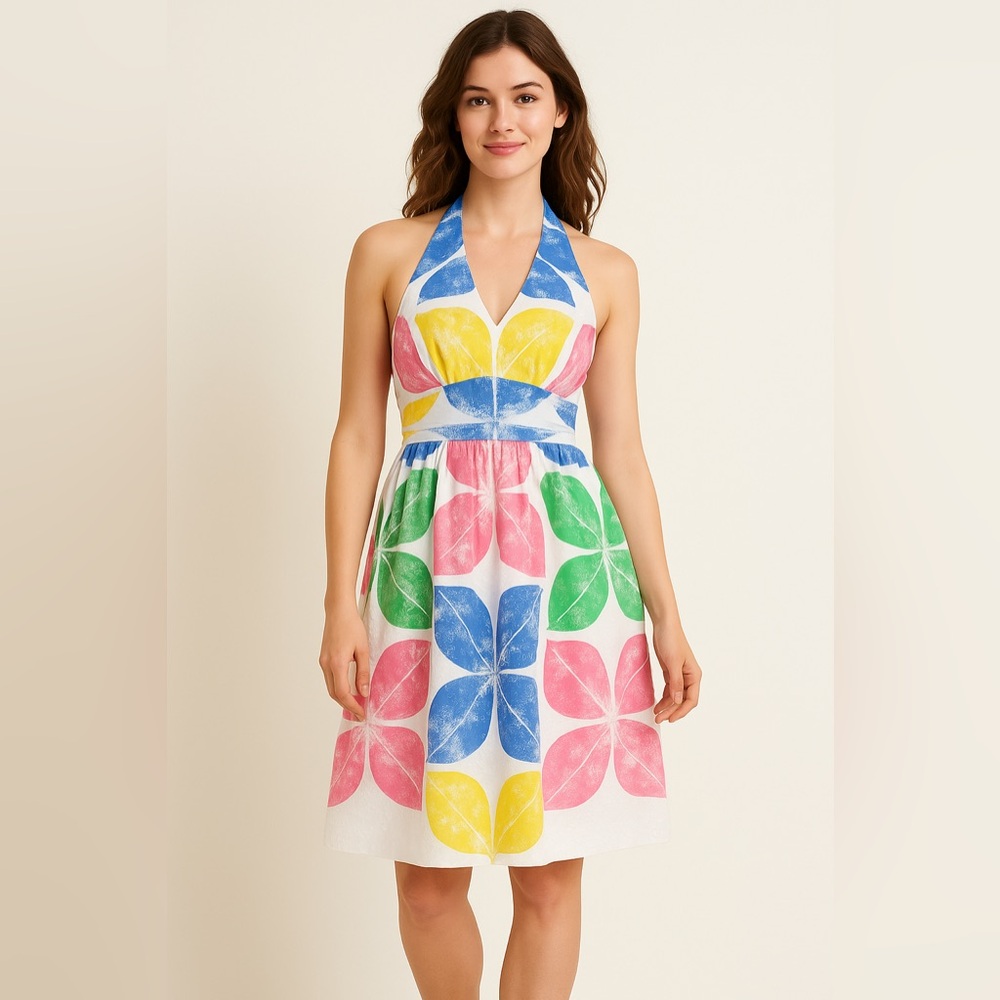 🌸 Lilly Pulitzer Colorful Halter Dress – Size 10 (Runs Small)